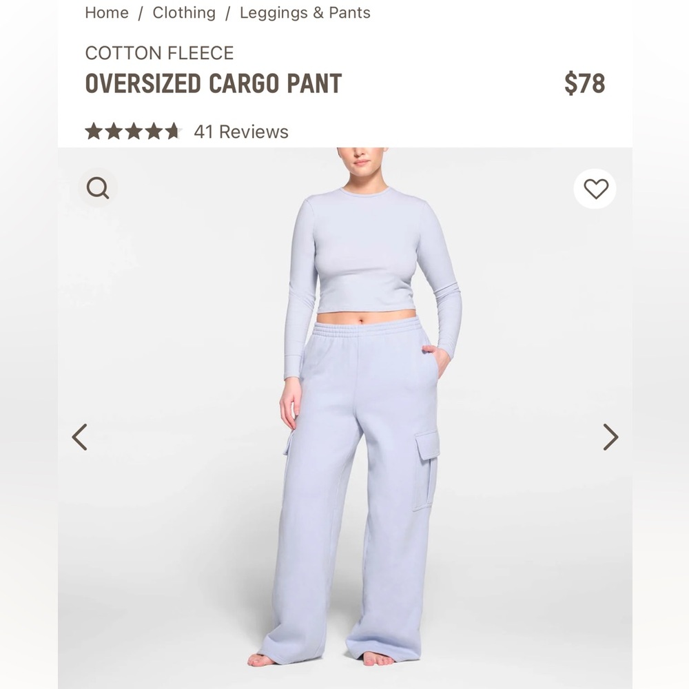 SKIMS cotton fleece oversized cargo